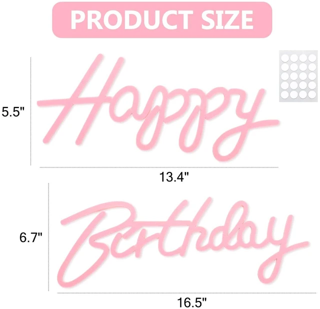 Alt view image 2 of 7 - Pink Happy Birthday Sign, Felt Happy Birthday Sign for Arch Backdrop, Happy Birthday Backdrop Sign, Balloon Backdrop Decorations Wall Decor for Baby Girl Boy Women Birthday Party Baby Shower