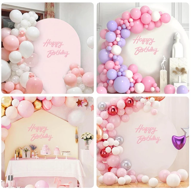 Alt view image 7 of 7 - Pink Happy Birthday Sign, Felt Happy Birthday Sign for Arch Backdrop, Happy Birthday Backdrop Sign, Balloon Backdrop Decorations Wall Decor for Baby Girl Boy Women Birthday Party Baby Shower