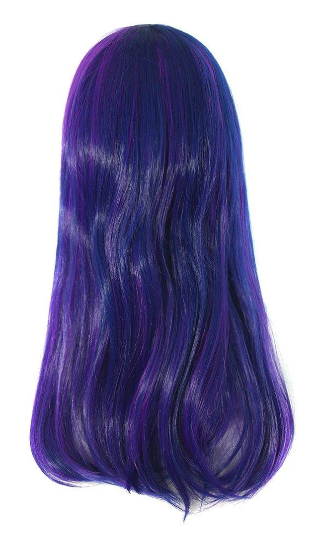 Alt view image 2 of 3 - 24 Inch Stylish Long Wavy Curly Cosplay Party Wig, Purple/Pink | Side Bangs, 60 cm Wig