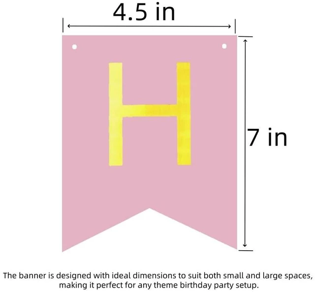 Alt view image 2 of 7 - Happy Birthday Banner Pink Birthday Signs Party Supplies Garland Decorations Nursery Hanging Decor (Soft Pink)