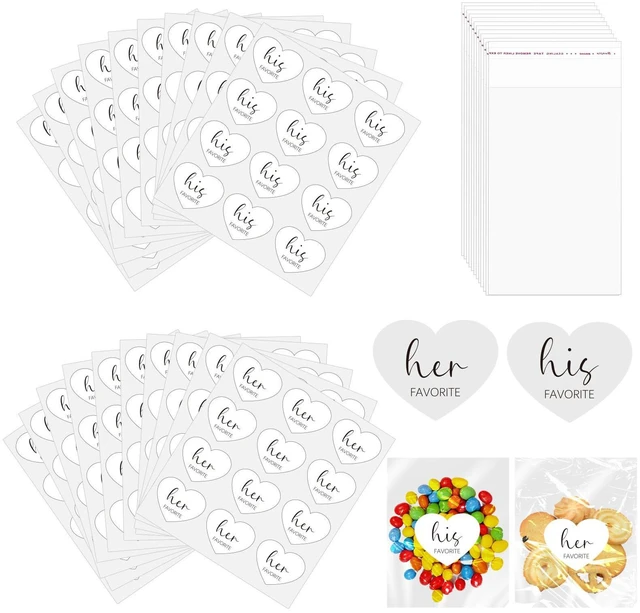Main image of 230 Set His Her Favorite Stickers with 4x6in Self Sealing Bags | His Favorite Her Favorite Wedding Welcome Bag Set for Engagement Bridal Shower Wedding Guest Treat Candy Cookie Packaging