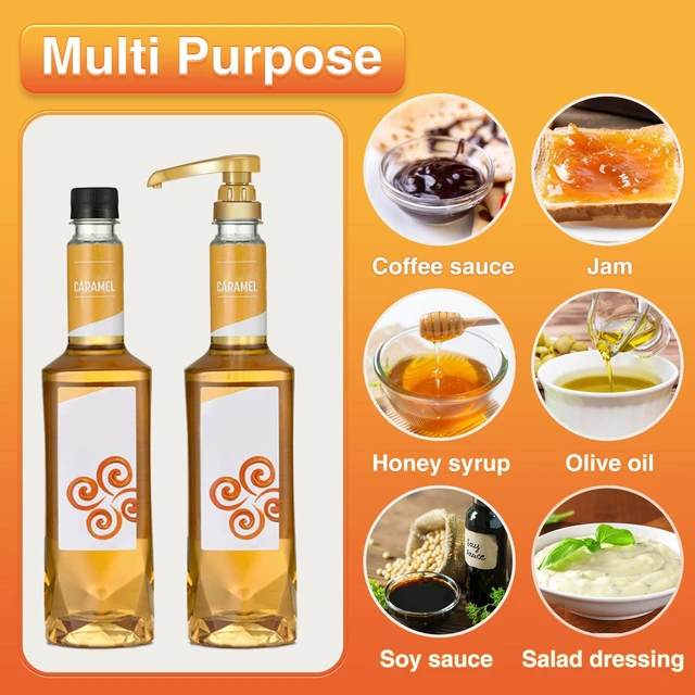 Alt view image 4 of 7 - Coffee Syrup Pump, 6 Pack Gold Syrup Pump | Skinny Syrup Pump for 750ml 25.4oz Syrup Bottle, Syrup Pump Dispenser for Coffee Bar Drinking Mixes,Davinci,Jordans