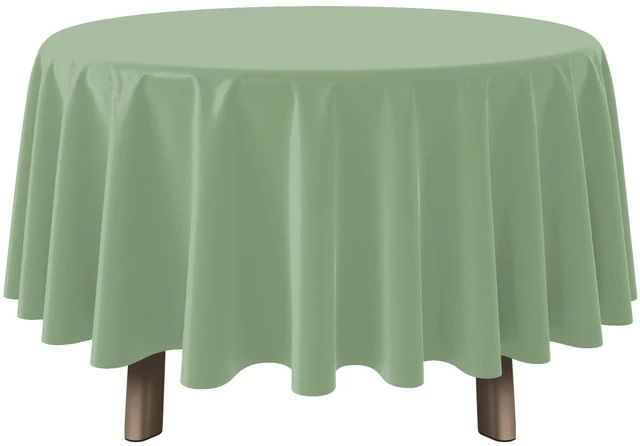 Main image of 1Pcs Sage Green Plastic Tablecloths Round Light Green Tablecloth Waterproof Disposable Round Sage Table Cover for Birthday Bridal Wedding Baby Shower Party Decorations,84Inch