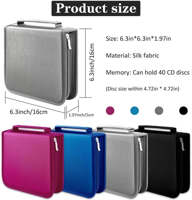 Alt view image 2 of 7 - DVD Case CD Storage,40 Capacity CD Cases Holder DVD Storage Case Holders CD DVD Disc Case Storage Wallet Binder for Car Home Office Travel (40 Silvery)