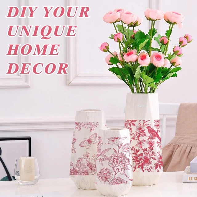 Alt view image 7 of 7 - 16 Pcs 8 Styles Decoupage Napkins, Pink and White Floral Paper Napkins Chinoiserie Decorative Cocktail Napkin Pretty Printed Cocktail Paper for DIY Crafting Furniture Decor Birthday Party Baby Shower