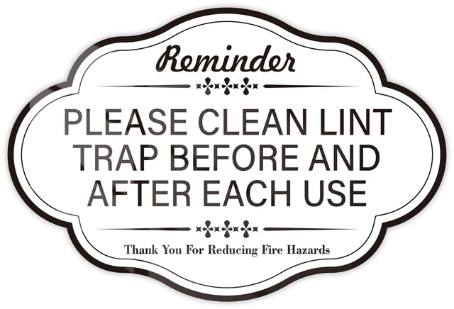 Main image of Clean Lint Trap Reminder Sign, Self-adhesive Waterproof and Anti-fading Clean Lint Trap Before and After Each Cycle sticker for Dryer, Essentials for Hosts and Guests Bathroom Sign(White)