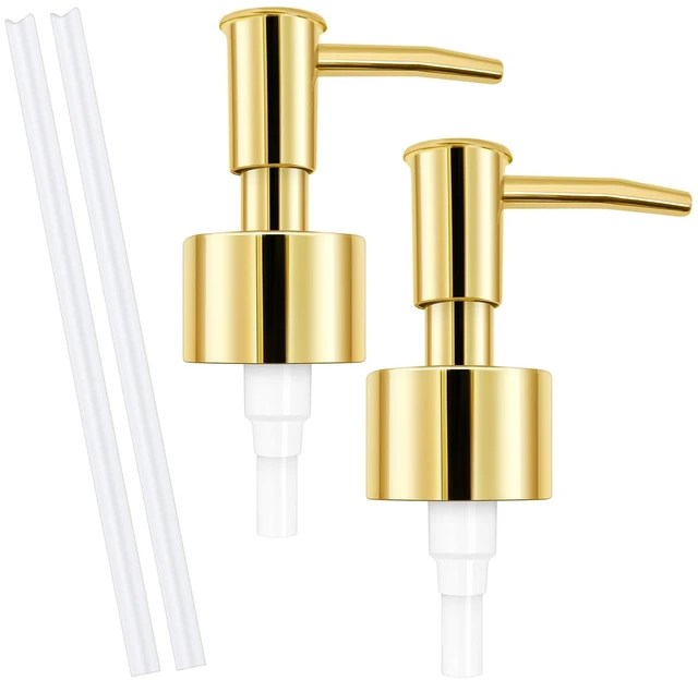 Main image of 2Pack Gold Soap Dispenser Pump Replacement Diameter 28/400 Neck Size | Soap Pump for Lotion & Regular Glass Bottles - Soap Pump Dispenser Top Replacement for Soap Dispenser Pump