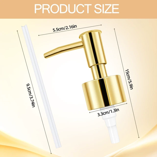 Alt view image 2 of 7 - 2Pack Gold Soap Dispenser Pump Replacement Diameter 28/400 Neck Size | Soap Pump for Lotion & Regular Glass Bottles - Soap Pump Dispenser Top Replacement for Soap Dispenser Pump