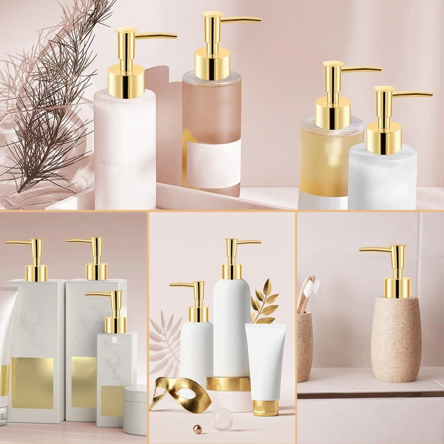 Alt view image 7 of 7 - 2Pack Gold Soap Dispenser Pump Replacement Diameter 28/400 Neck Size | Soap Pump for Lotion & Regular Glass Bottles - Soap Pump Dispenser Top Replacement for Soap Dispenser Pump