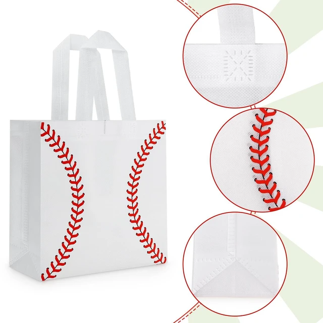 Alt view image 3 of 7 - 12 Pcs Baseball Gift Bags with Handles Baseball Party Favor Bags Reusable Non Woven Candy Treat Goodie Bag for Kids Sports Game Day Birthday Baby Shower Decorations Baseball Party Supplies
