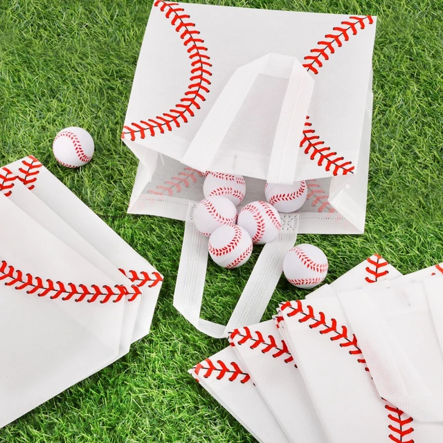 Alt view image 4 of 7 - 12 Pcs Baseball Gift Bags with Handles Baseball Party Favor Bags Reusable Non Woven Candy Treat Goodie Bag for Kids Sports Game Day Birthday Baby Shower Decorations Baseball Party Supplies