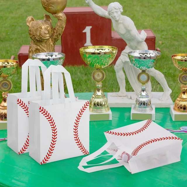 Alt view image 5 of 7 - 12 Pcs Baseball Gift Bags with Handles Baseball Party Favor Bags Reusable Non Woven Candy Treat Goodie Bag for Kids Sports Game Day Birthday Baby Shower Decorations Baseball Party Supplies