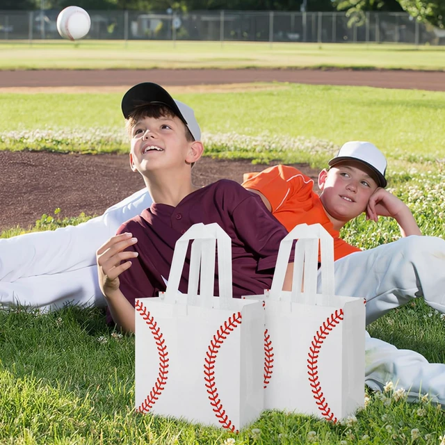 Alt view image 6 of 7 - 12 Pcs Baseball Gift Bags with Handles Baseball Party Favor Bags Reusable Non Woven Candy Treat Goodie Bag for Kids Sports Game Day Birthday Baby Shower Decorations Baseball Party Supplies