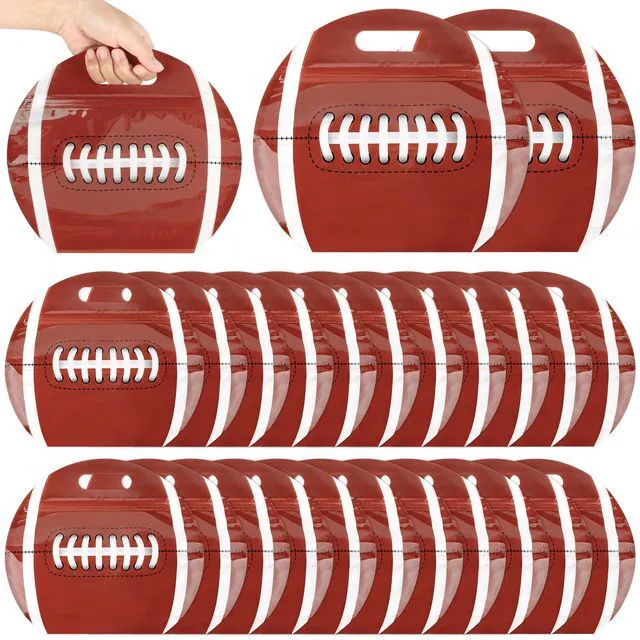 Main image of 25pcs Football Goodie Bags Party Favors with Handles Reusable Sealed Football Gift Bags Snack Treat Candy Goody Bag for Kids Team Player Gifts Sports Game Day Birthday Party Supplies
