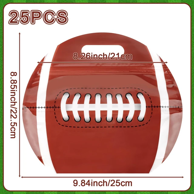 Alt view image 2 of 7 - 25pcs Football Goodie Bags Party Favors with Handles Reusable Sealed Football Gift Bags Snack Treat Candy Goody Bag for Kids Team Player Gifts Sports Game Day Birthday Party Supplies