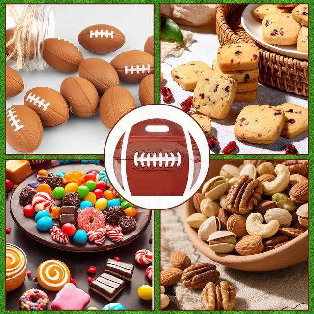 Alt view image 6 of 7 - 25pcs Football Goodie Bags Party Favors with Handles Reusable Sealed Football Gift Bags Snack Treat Candy Goody Bag for Kids Team Player Gifts Sports Game Day Birthday Party Supplies