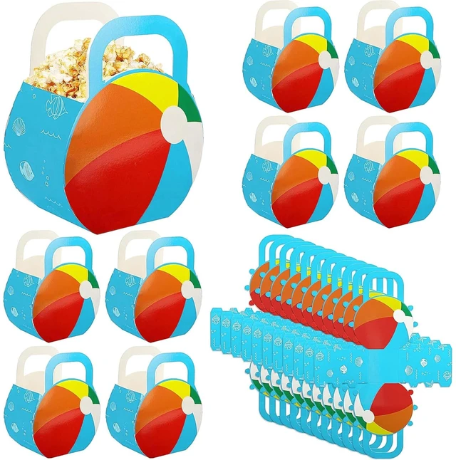 Main image of 20 Pcs Beach Ball Party Favors Treat Boxes, Summer Beach Ball Paper Candy Gift Boxes, Pools Party Decoration Treat Favor Boxes with Handles for Summer Pool Beaches Parties Supplies