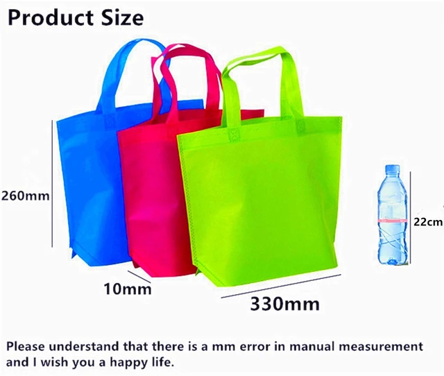 Alt view image 3 of 7 - 12 Pack 13" 12 Colors Multi-Color Reusable Tote Gift Bag One Side Blank Non-woven Bags Colored Treat, Fabric Tote, Commodity snack bags