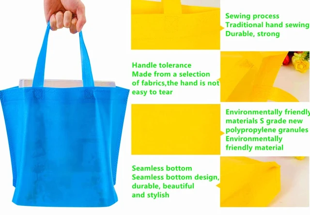 Alt view image 4 of 7 - 12 Pack 13" 12 Colors Multi-Color Reusable Tote Gift Bag One Side Blank Non-woven Bags Colored Treat, Fabric Tote, Commodity snack bags