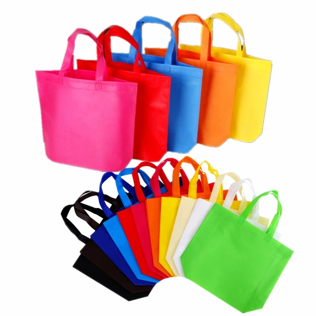 Alt view image 6 of 7 - 12 Pack 13" 12 Colors Multi-Color Reusable Tote Gift Bag One Side Blank Non-woven Bags Colored Treat, Fabric Tote, Commodity snack bags