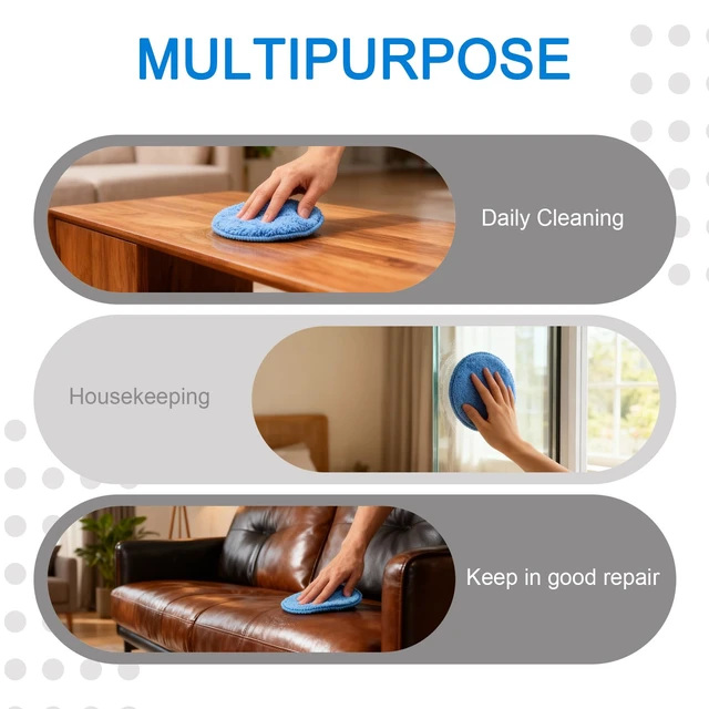 Alt view image 6 of 7 - 6 Pack Wax Applicator Pads | 5 Inch Microfiber Foam Buffing Pads with Finger Pocket for Car Detailing & Cleaning