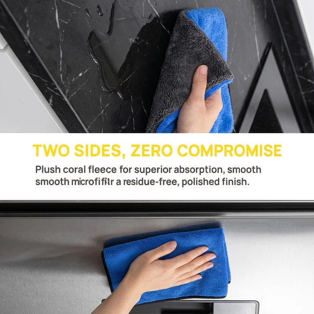 Alt view image 3 of 7 - 10 Pack Microfiber Towels for Car Detailing - Multicolor Coral Velvet Ultra-Soft Super Absorbent Drying Cloths, Lint-Free Streak-Free for Auto & Home, 11.8"x15.7" Assorted Colors