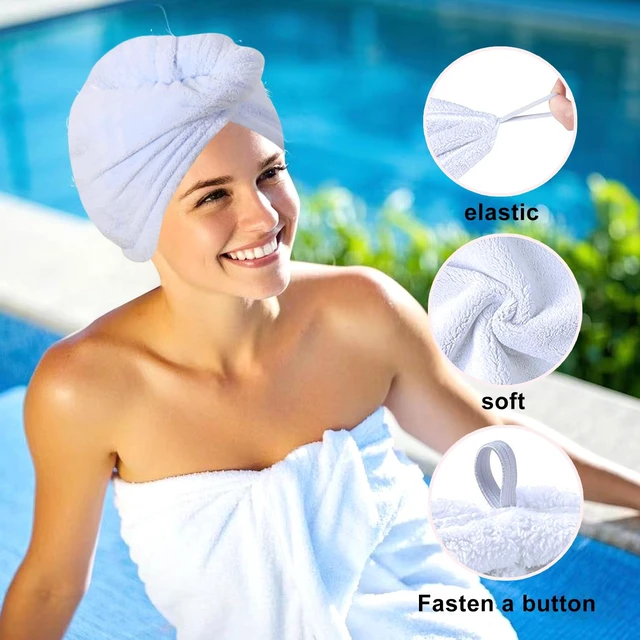 Alt view image 4 of 7 - Microfiber Hair Drying Towel Wrap,Hair Turbans Towel for Wet Hair | Soft and Comfortable,Dries Hair Quickly,Conv for Makeup and Housework,3P:Dark blue+Light Blue+Light Green