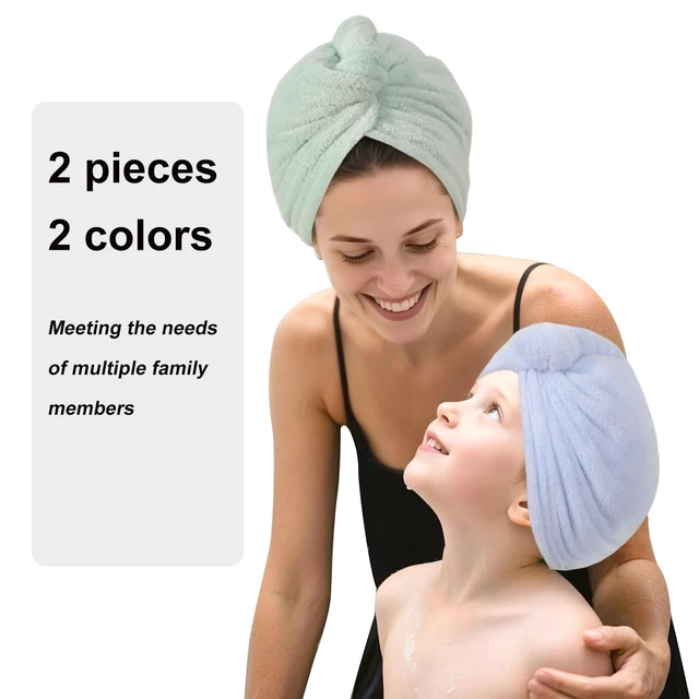 Alt view image 5 of 7 - Microfiber Hair Drying Towel Wrap,Hair Turbans Towel for Wet Hair | Soft and Comfortable,Dries Hair Quickly,Conv for Makeup and Housework,3P:Dark blue+Light Blue+Light Green
