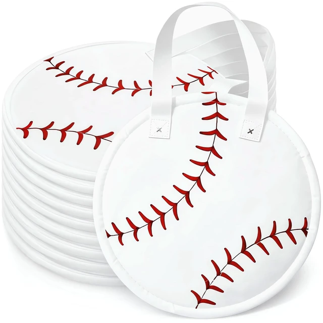Main image of 10 Inch Baseball Gift Bags with Handles - 10 Pcs Round Baseball Party Favor Bags, Softballs Non-Woven Gift Handbags for Goodies Candy Snacks & SportsThemed Birthday Party Supplies