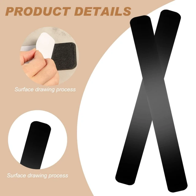 Alt view image 4 of 7 - 4 Pcs Metal Magnetic Strips for Wall Adhesive Backing Memo Strip Black Bulletin Board with 10 Pcs Magnets for Home Office (26 x 300 mm)