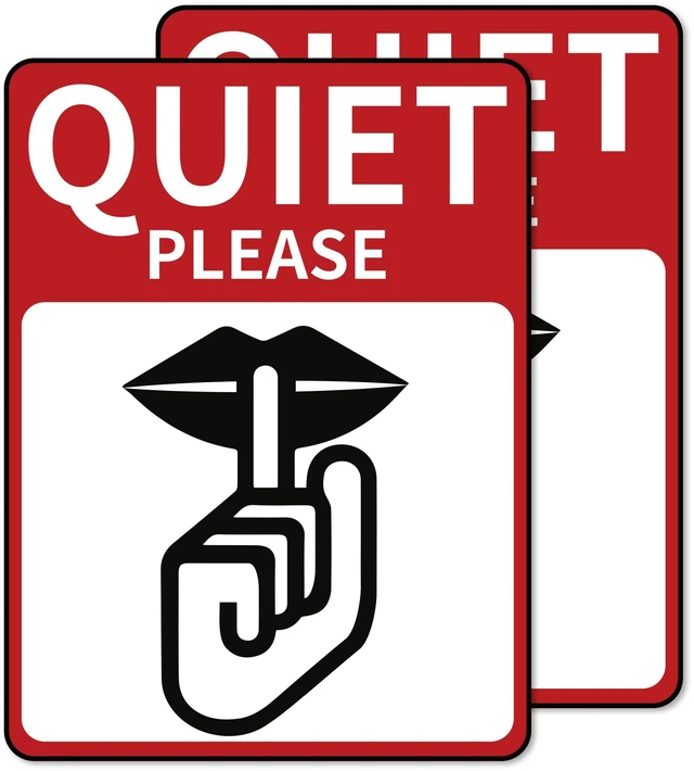 Main image of 2 PCS Quiet Please Sign Sticker - Self Adhesive Peel and Stick Decal Please Keep Quiet Label for Offices Businesses Home Keep Noise to a Minimum Sign