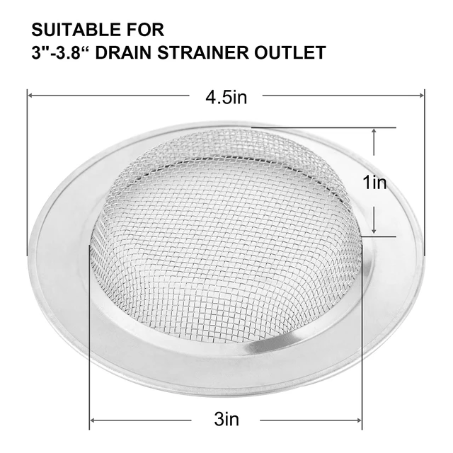 Alt view image 2 of 7 - 2PCS Kitchen Sink Strainer-Stainless Steel Mesh Drain Strainer,Large Wide Rim 4.5" Diameter