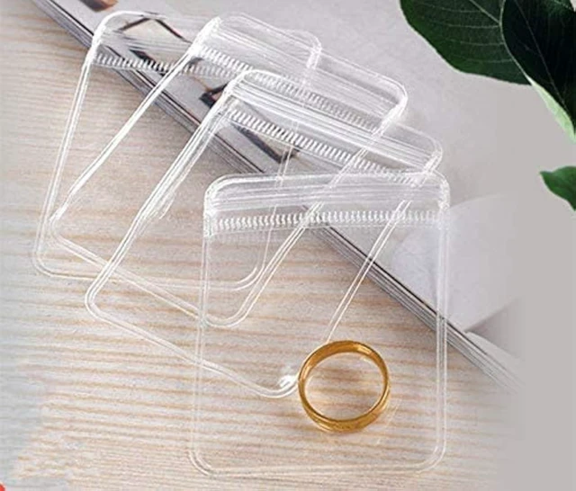 Main image of 100pcs Clear PVC Transparent Zip Lock Jewelry Bag Small Size Dust Proof Airtight Jewelry Pouch Plastic Zipper Bag Self Seal PVC Packing Pouch Organizer Storage Bags for Rings Earrings Bracelet