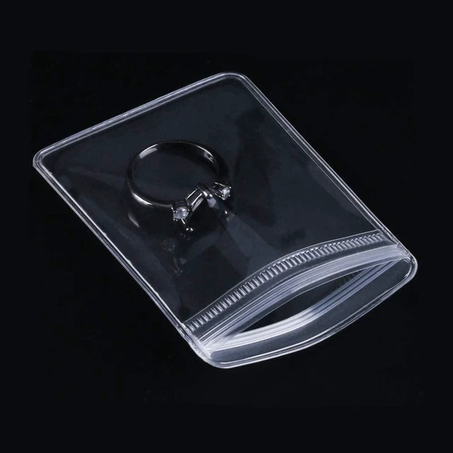 Alt view image 5 of 6 - 100pcs Clear PVC Transparent Zip Lock Jewelry Bag Small Size Dust Proof Airtight Jewelry Pouch Plastic Zipper Bag Self Seal PVC Packing Pouch Organizer Storage Bags for Rings Earrings Bracelet