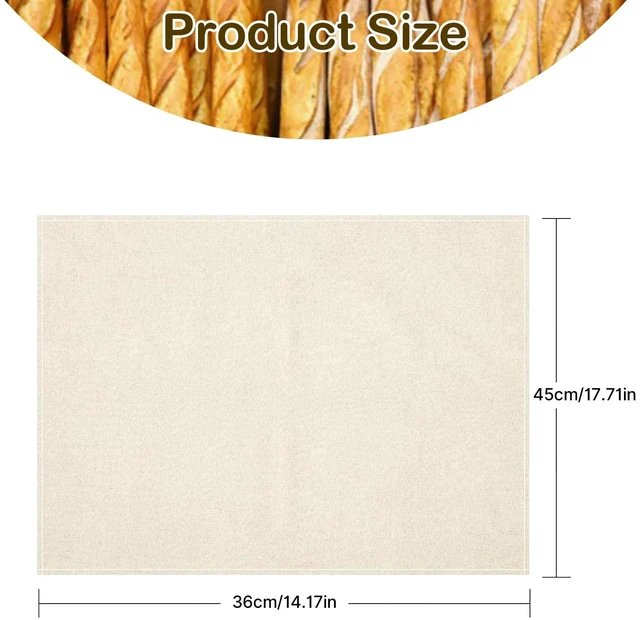 Alt view image 2 of 6 - 3Pcs Linen Cloth for Bread Baking 14x18 Inches Tea Towels for Baking Sourdough Bread Proofing Towel Pastry Cloth for Dough, Baguettes, Loaves, Pastry, Homemade Bread