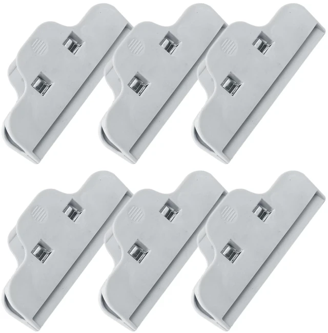 Main image of Chip Clips Bag Clips for Food,6 Pcs Grey Wide Bag Clip for Food Storage
