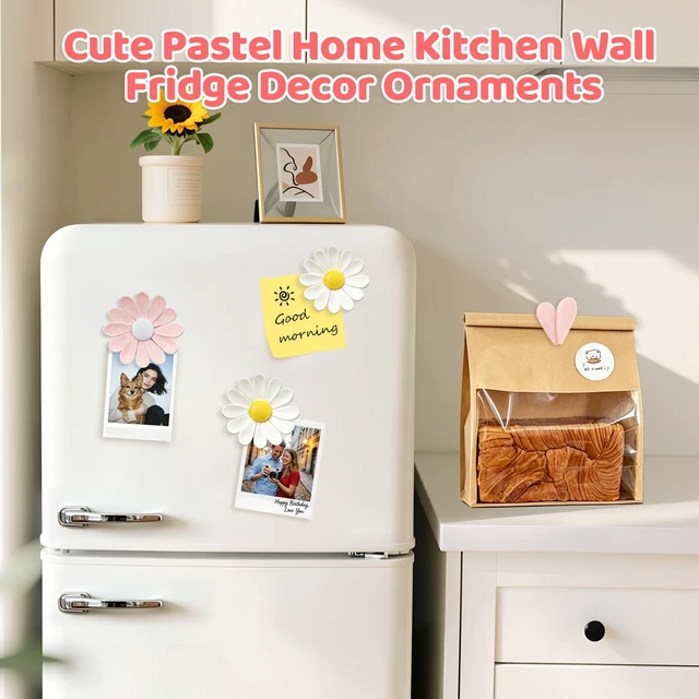 Alt view image 5 of 7 - Daisy Chip Clips Magnetic,Decorative Fridge Magnets for Chip Bag Clips | Magnetic Food Bag Clips,Reusable,Cute Chip Clips with Removable Petals, Perfect for Sealing Snacks, Bread, and Coffee Bags.