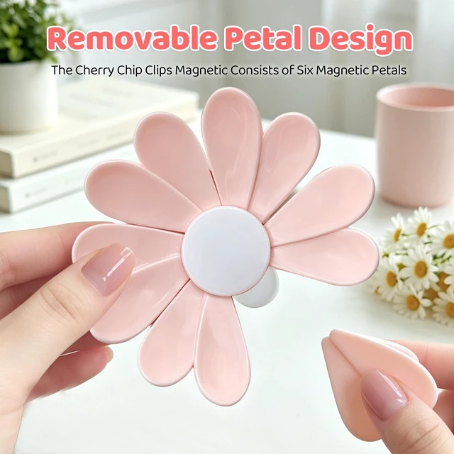 Alt view image 6 of 7 - Daisy Chip Clips Magnetic,Decorative Fridge Magnets for Chip Bag Clips | Magnetic Food Bag Clips,Reusable,Cute Chip Clips with Removable Petals, Perfect for Sealing Snacks, Bread, and Coffee Bags.