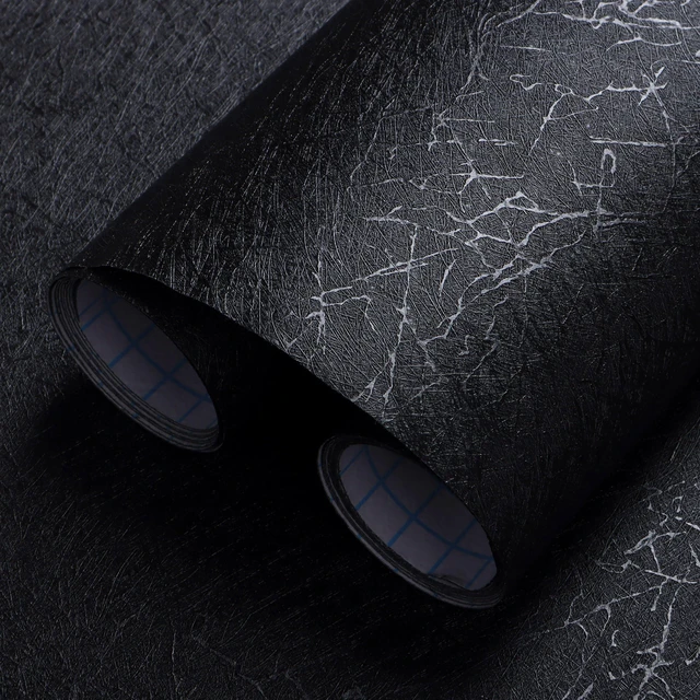 Main image of Contact Paper Black Silk Wallpaper Textured Peel and Stick Wallpaper Removable Wall Paper Embossed Self Adhesive for Walls Vinyl Rolls 17.3 inch X 78.7 inch