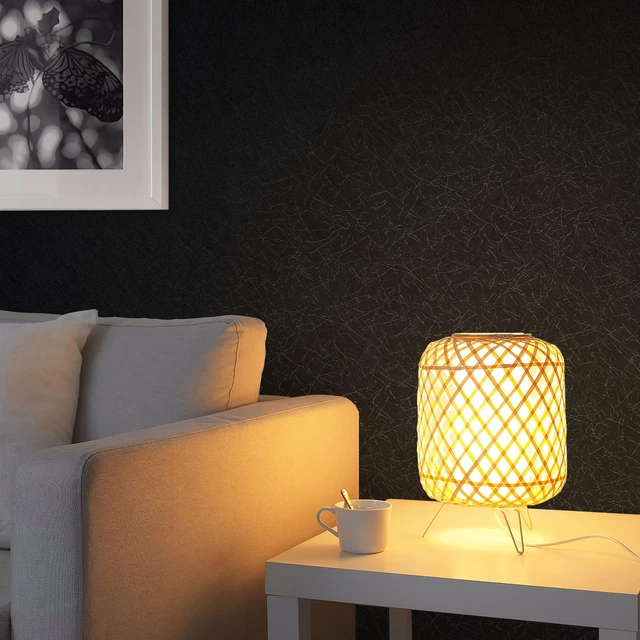 Alt view image 5 of 7 - Contact Paper Black Silk Wallpaper Textured Peel and Stick Wallpaper Removable Wall Paper Embossed Self Adhesive for Walls Vinyl Rolls 17.3 inch X 78.7 inch