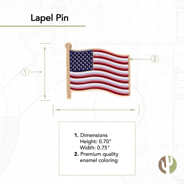 Alt view image 3 of 7 - United States of America Metal Lapel Pin (Waving Flag Gold) | Officially Licensed USA Merchandise Lapel Pin Enamel Formal Wear Bag & Hat Jewelry Tie Tack Brooch Pin