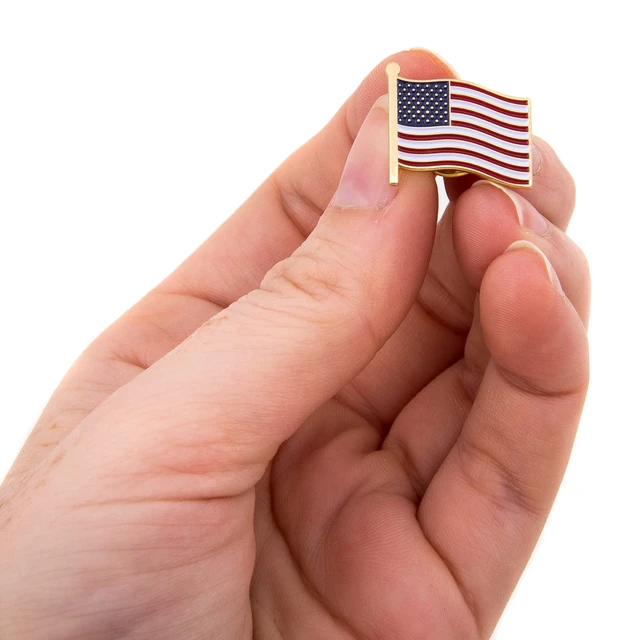 Alt view image 5 of 7 - United States of America Metal Lapel Pin (Waving Flag Gold) | Officially Licensed USA Merchandise Lapel Pin Enamel Formal Wear Bag & Hat Jewelry Tie Tack Brooch Pin