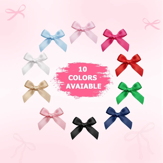 Alt view image 2 of 7 - 100PCS Mini Mixed Color Bows Decoration with Glue Dots, Tiny Satin Ribbon Ornaments for DIY, Crafts, Favors, for Wedding, Birthday, Bachelorette Party, Bridal Shower, Engagement, Baby Shower
