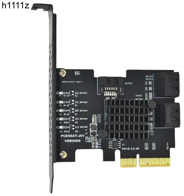 Alt view image 7 of 12 - Add on Cards PCI-E SATA Card PCIE SATA Controller PCI Express 3.0 Gen3 X4 SuperSpeed Non Raid PCIE to SATA 3.0 Card 5 Port SATA3