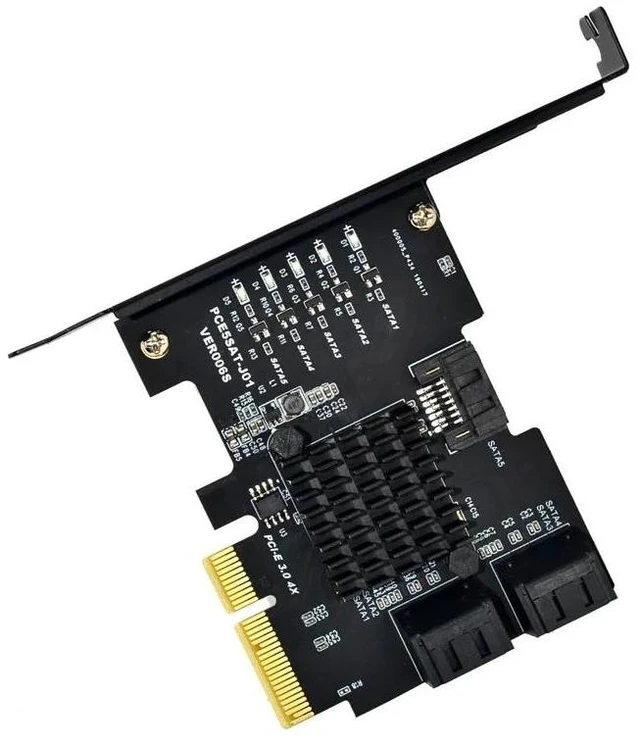 Alt view image 10 of 12 - Add on Cards PCI-E SATA Card PCIE SATA Controller PCI Express 3.0 Gen3 X4 SuperSpeed Non Raid PCIE to SATA 3.0 Card 5 Port SATA3
