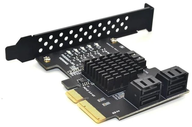 Alt view image 11 of 12 - Add on Cards PCI-E SATA Card PCIE SATA Controller PCI Express 3.0 Gen3 X4 SuperSpeed Non Raid PCIE to SATA 3.0 Card 5 Port SATA3