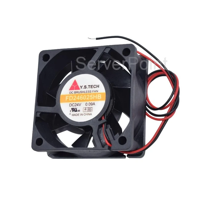 Alt view image 3 of 4 - FD246025HB Square Server Cooler Fan Two Pins For Y.S TECH DC 24V 0.09A 60x60x25mm Fan no