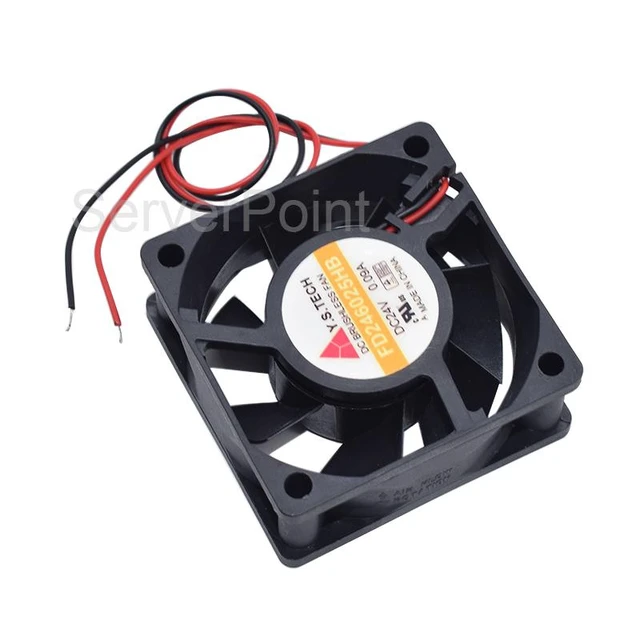 Alt view image 4 of 4 - FD246025HB Square Server Cooler Fan Two Pins For Y.S TECH DC 24V 0.09A 60x60x25mm Fan no