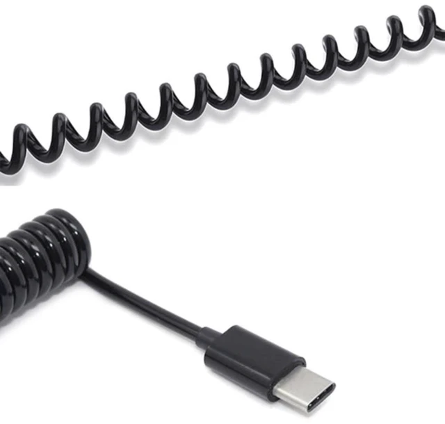 Alt view image 7 of 8 - Spring Cable USB 3.1 Type C to Type C Charging Cable Retractable Type C Data Transmission Cord 480Mbps for Android Phone