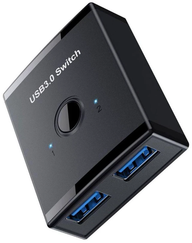 Alt view image 4 of 6 - KVM USB 3.0 Bidirectional Switch Selector 2 to 1 PCs Sharing or 1 to 2 Hub for Keyboard Mouse Scanner Printer